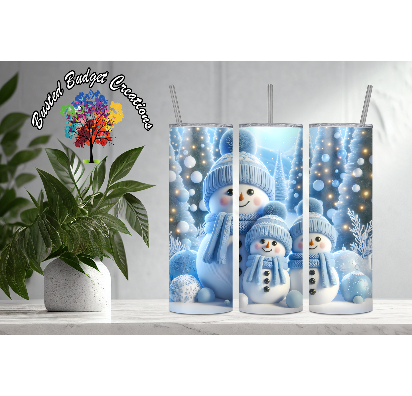 3D Cute Snowmen Tumbler
