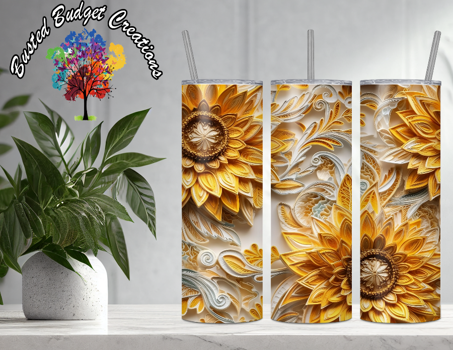3D Sunflower Tumbler