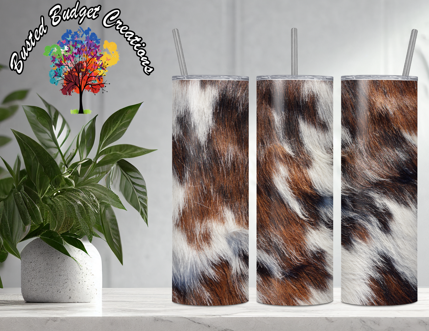 Calico Cowhide Tumbler