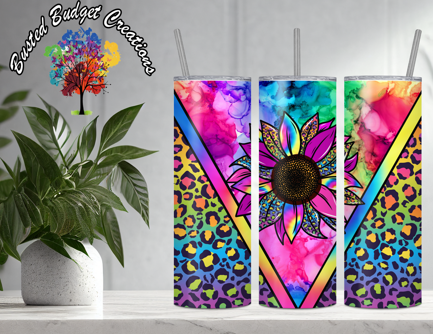 Sunflower Alcohol Ink Tumbler