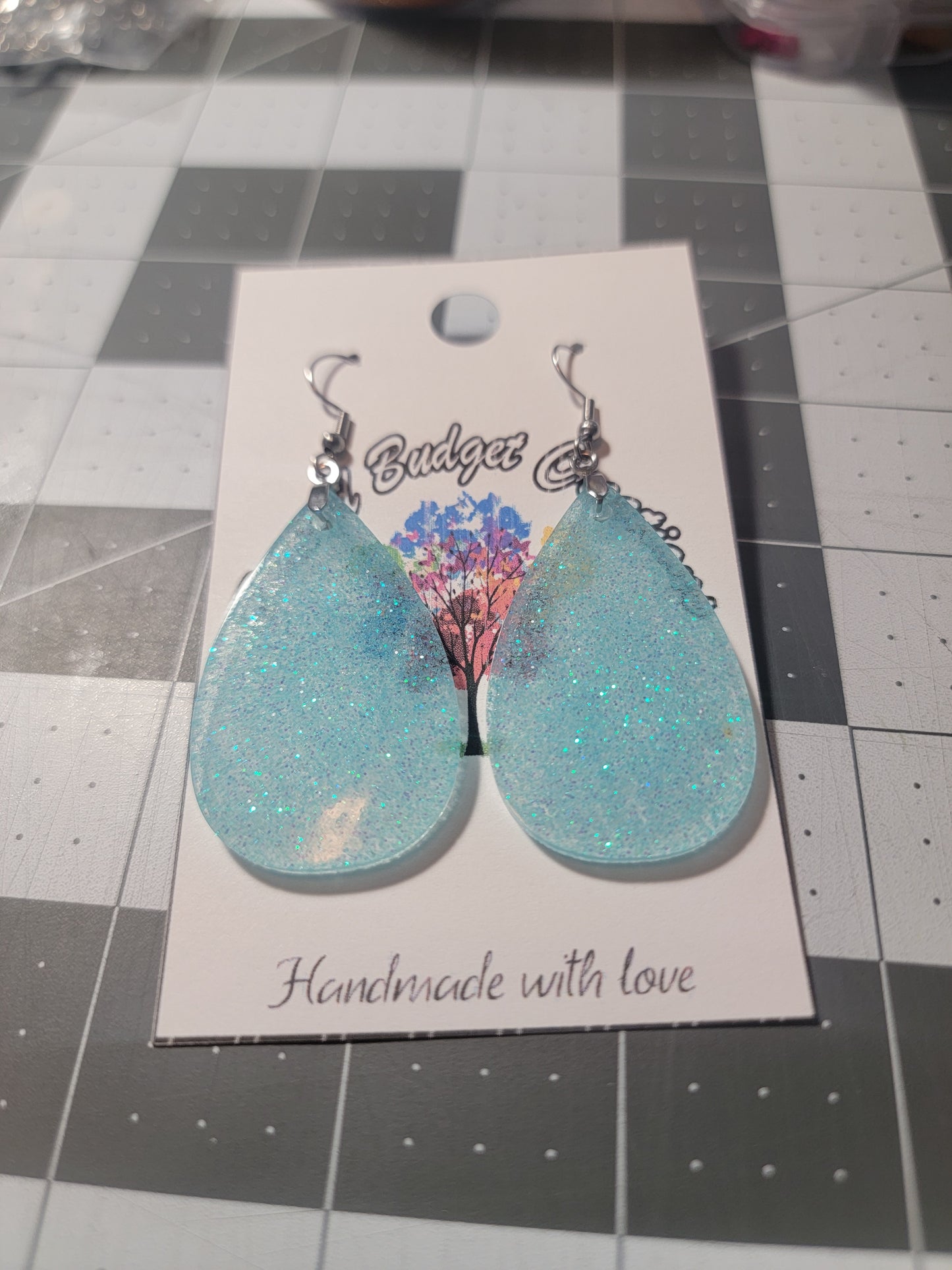 Teardrop Aqua Earring