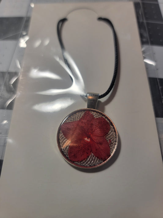 Red flower necklace
