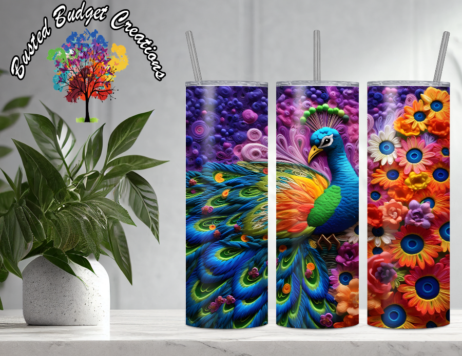 3D Peacock Tumbler