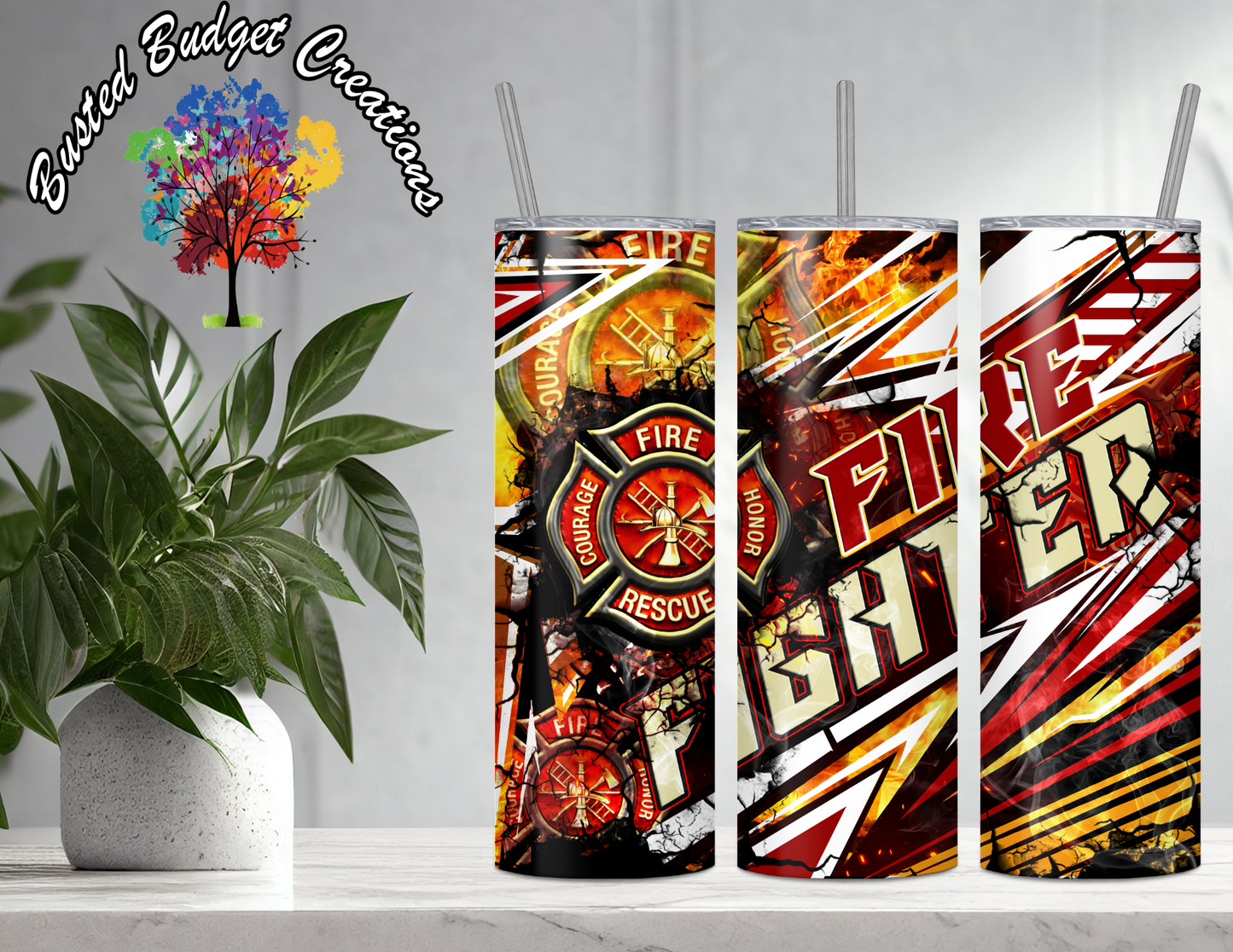 Stylized Firefighter Tumbler