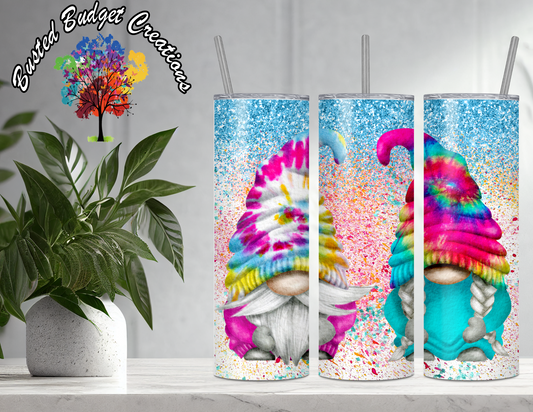 Tie-dye Pastel Gnomes Tumbler