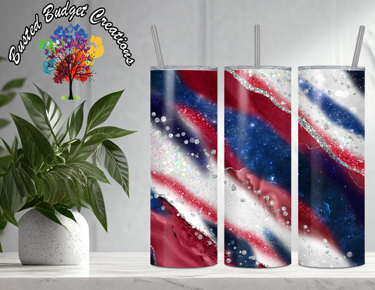 Red, White, and Blue Agate Tumbler