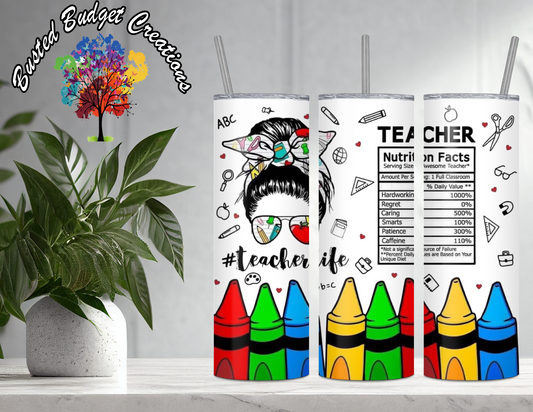 Teacher Life - Nutrition Facts Tumbler