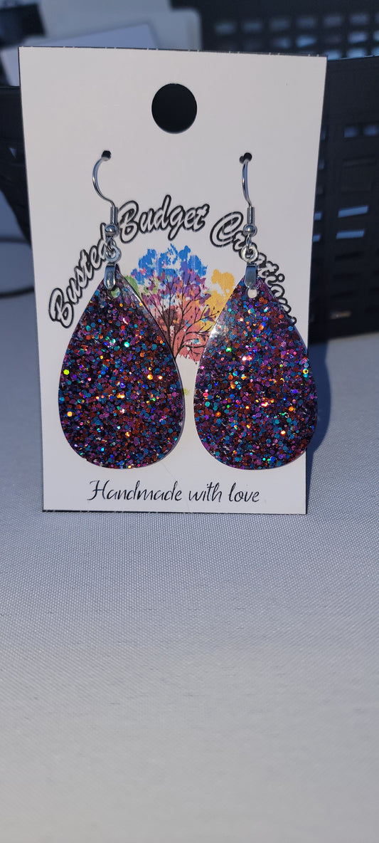 Multi color tear drop earrings