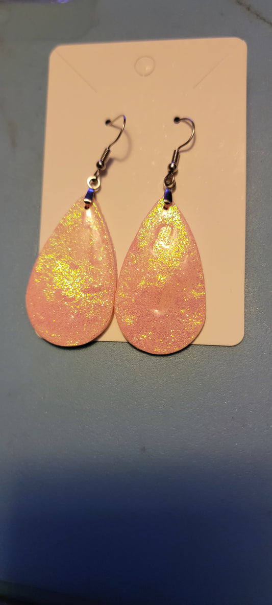 Pink polymer clay earrings